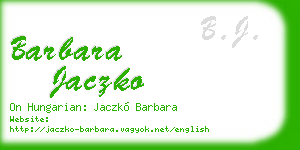 barbara jaczko business card