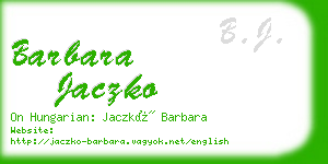 barbara jaczko business card